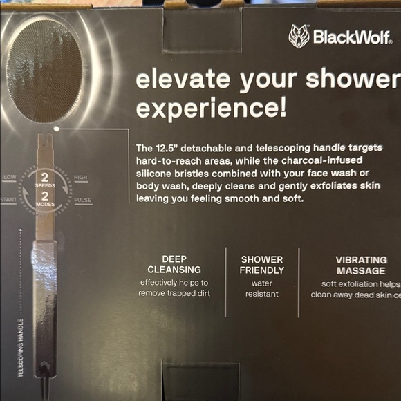 BlackWolf Silicone Pro Rechargeable Sonic Scrubber for Face and Body - Picture 5 of 5